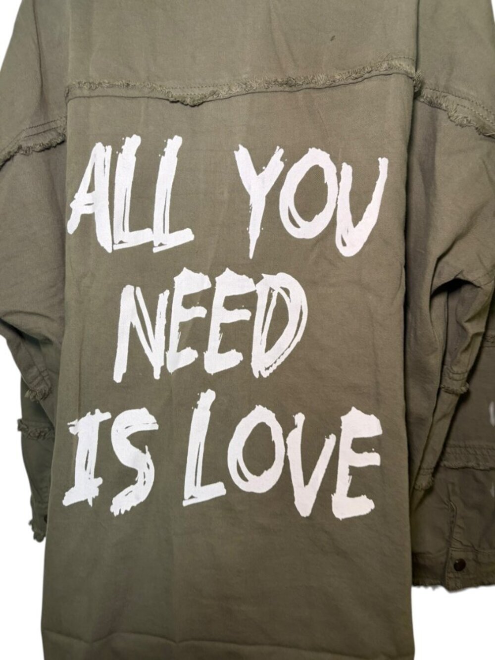 Elan Dawn Jacket Olive Green Frayed Utility Shirt Jacket L NWT - Picture 4 of 8